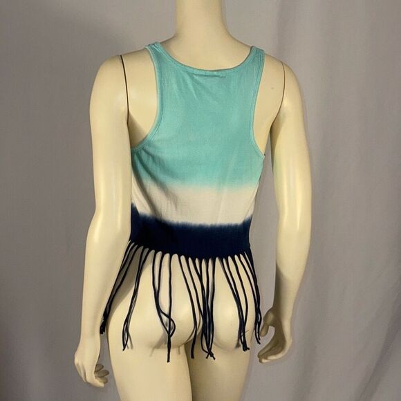 Retro Tie Dye St Pete Beach Fringe Crop Top Tank SIZE Large - Picture 5 of 9